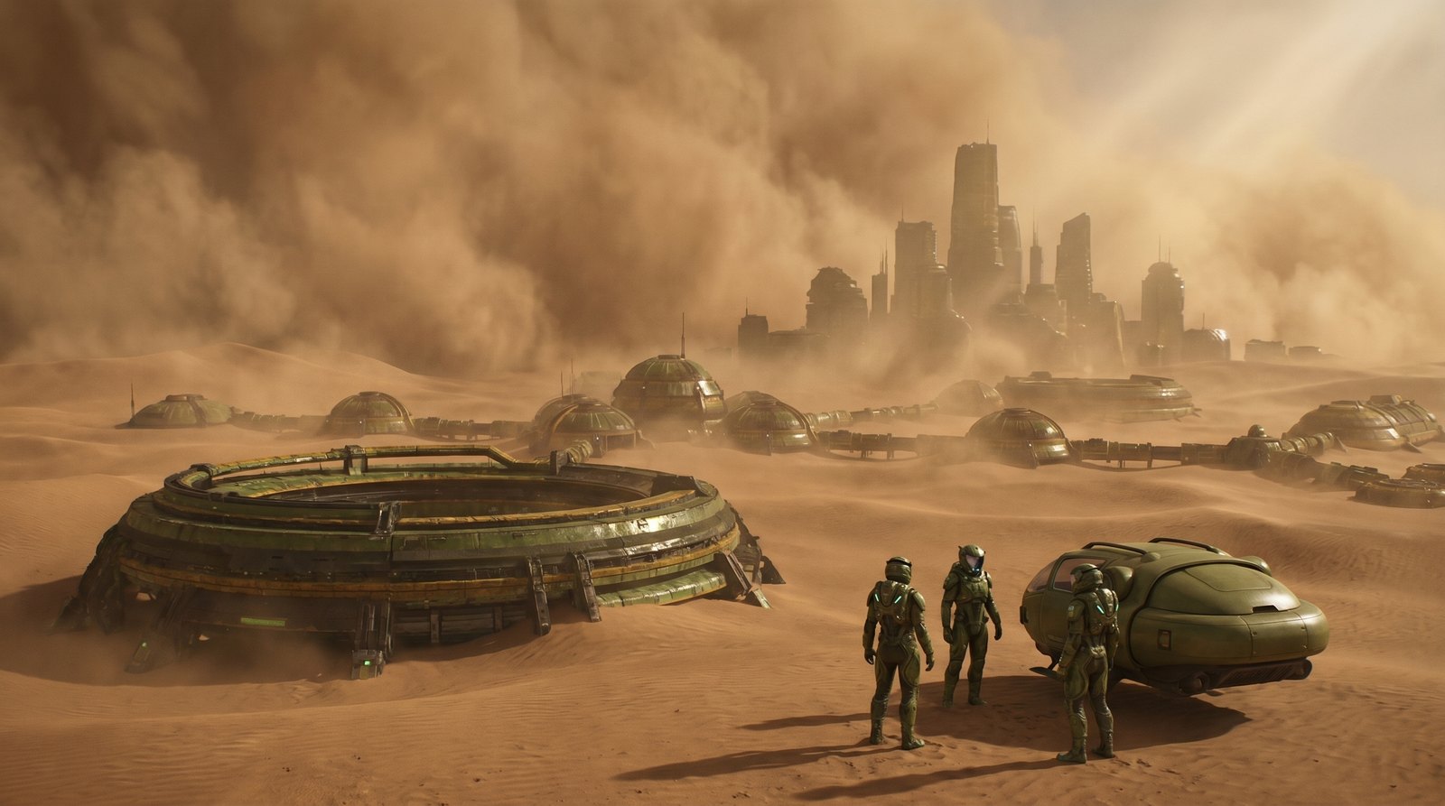 Freeport, House Ephrati's city on Taurion, in a sandstorm